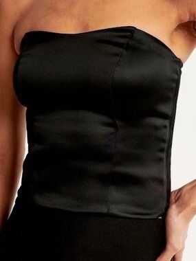 Abercrombie & Fitch Satin Sculpt Strapless Corset Top